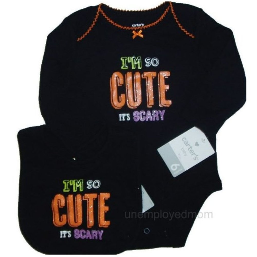 I'm So Cute Its Scary Girls Halloween Bodysuit Bib
